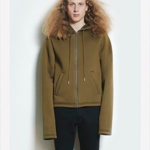 Helmut Lang tech green army color NEW zip hoodie